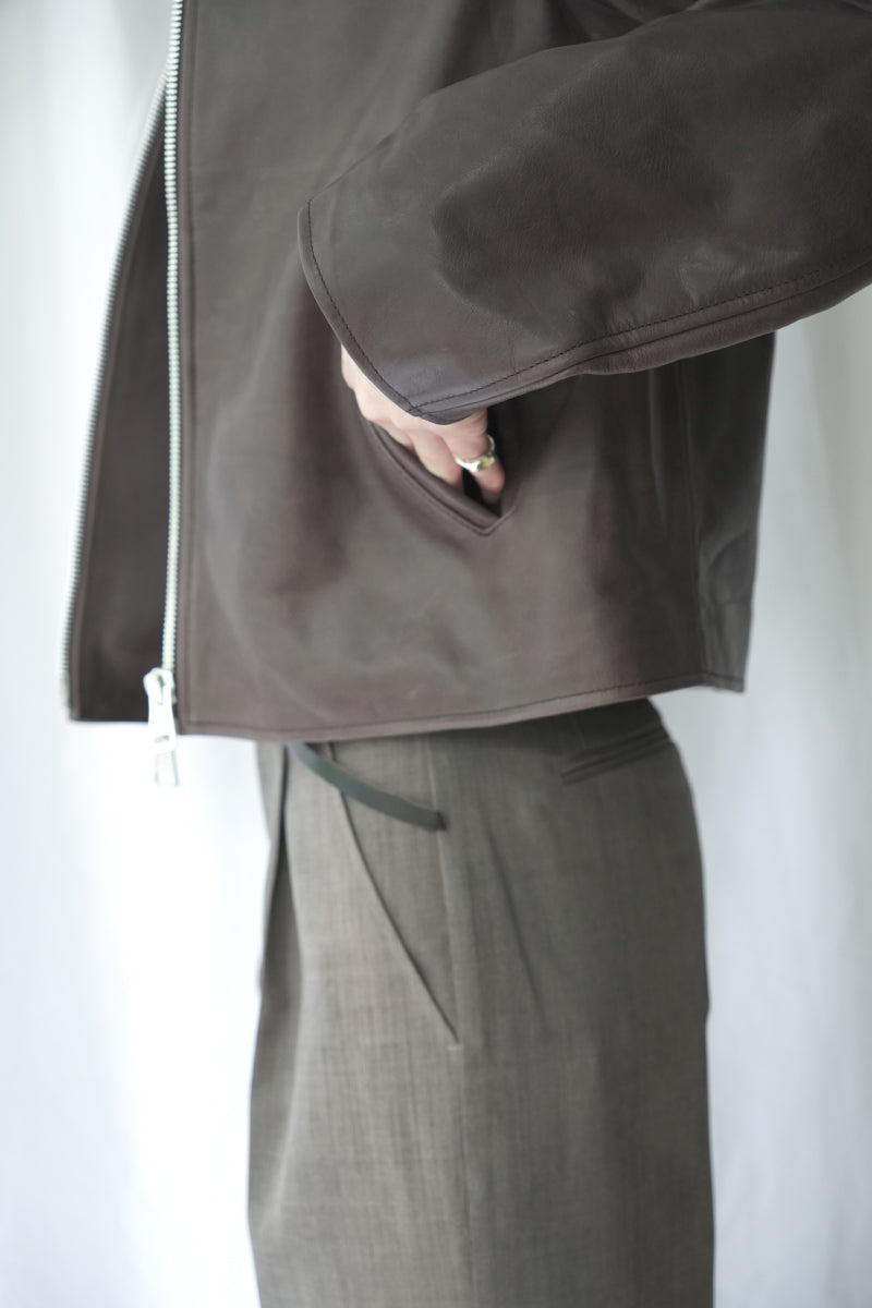 MINI JACKET / MATTED BROWN WAXED BOVINE [Expected to arrive in Autumn/Winter 2026]