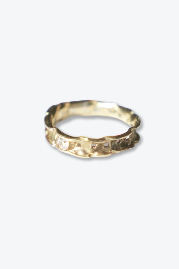 스톤 장식 14K 골드 링 2G / 골드