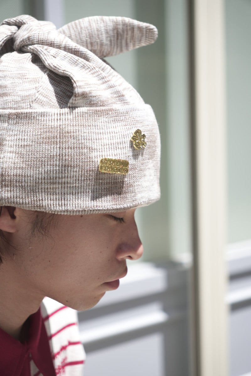 MULTI-WAY 3EAR KNIT BEANIE / MOCHA MARLED