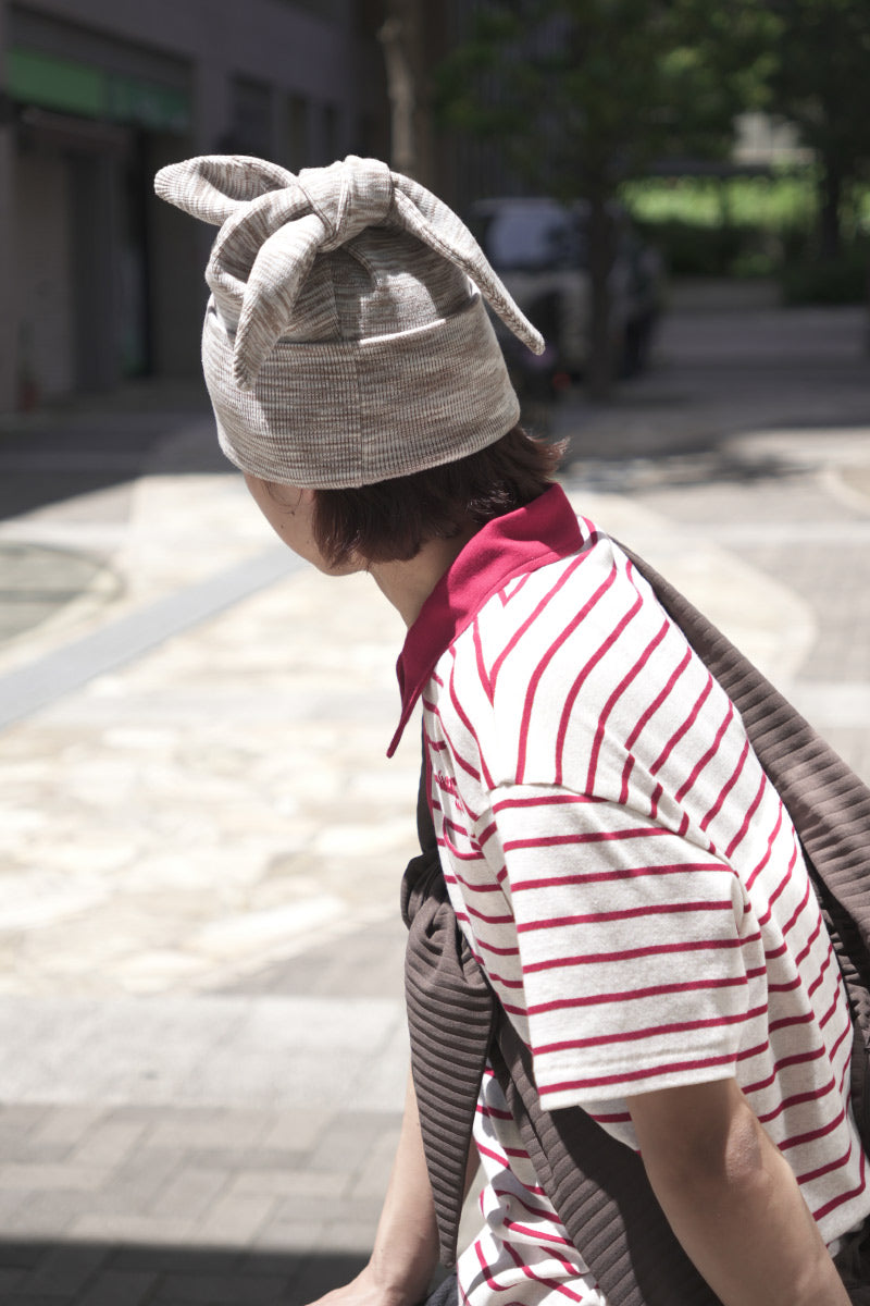 MULTI-WAY 3EAR KNIT BEANIE / MOCHA MARLED