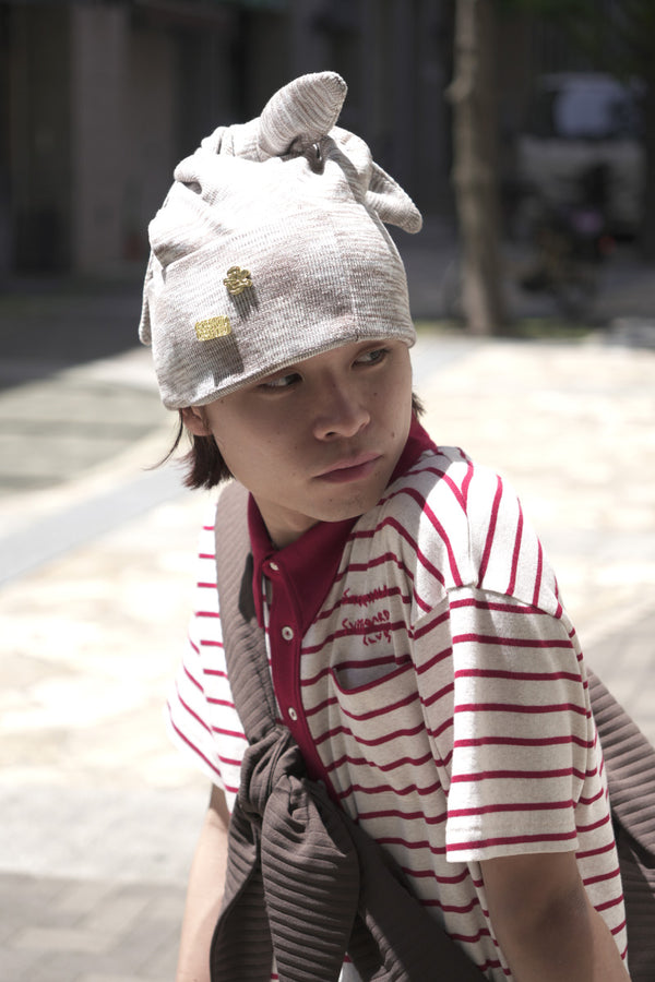 MULTI-WAY 3EAR KNIT BEANIE / MOCHA MARLED