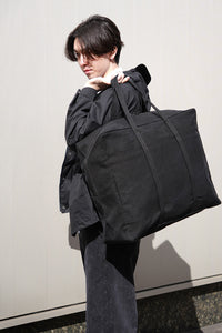 WASHED CANVAS BIG BOSTON BAG / BLACK