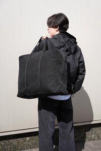 WASHED CANVAS BIG BOSTON BAG / BLACK