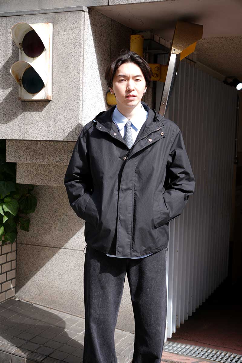 RAIN JACKET WAXED COTTON / BLACK [Kobe Store]