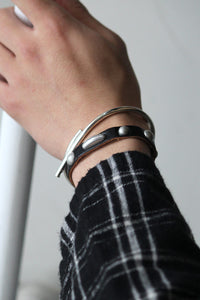 SUPER SLIM BRACELET / DEEP BLACK LEATHER