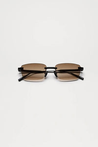 RIMLESS CUBIC SUNGLASSES / BROWN GRADIENT