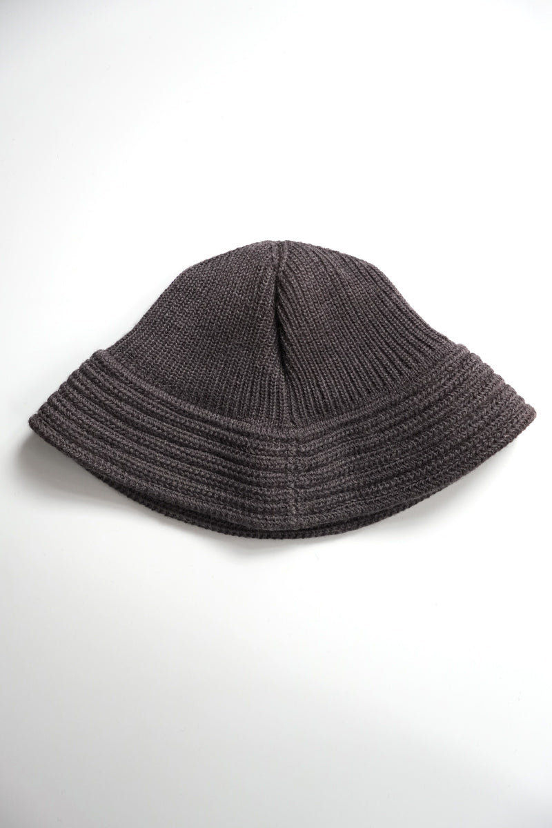 COTTON KNIT BALLOON HAT / BLACK 