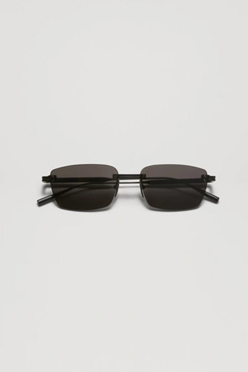 RIMLESS CUBIC SUNGLASSES / BLACK
