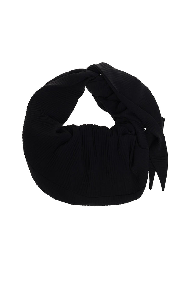 PLEATED ADJUSTABLE MULTI-FUNCTION HOBO BAG / BLACK