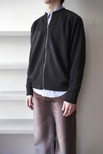 画像をギャラリービューアに読み込む, ZIP CREW NECK CARDIGAN LAMS WOOL PALIN KNITTED / NAVY