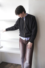 画像をギャラリービューアに読み込む, ZIP CREW NECK CARDIGAN LAMS WOOL PALIN KNITTED / NAVY