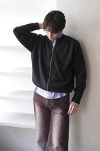 画像をギャラリービューアに読み込む, ZIP CREW NECK CARDIGAN LAMS WOOL PALIN KNITTED / NAVY