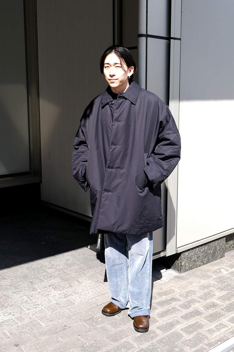 CASEY CASEY | TRIANGLE COAT-KITTY / BLACK 中綿スタンドカラーコート