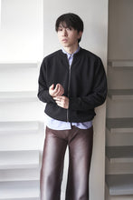 画像をギャラリービューアに読み込む, ZIP CREW NECK CARDIGAN LAMS WOOL PALIN KNITTED / NAVY