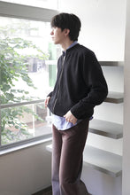 画像をギャラリービューアに読み込む, ZIP CREW NECK CARDIGAN LAMS WOOL PALIN KNITTED / NAVY