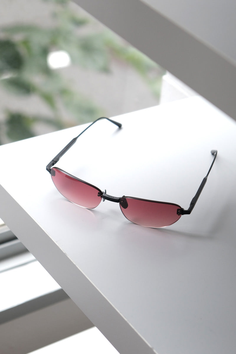 OVAL RIMLESS SUNGLASSES / RED