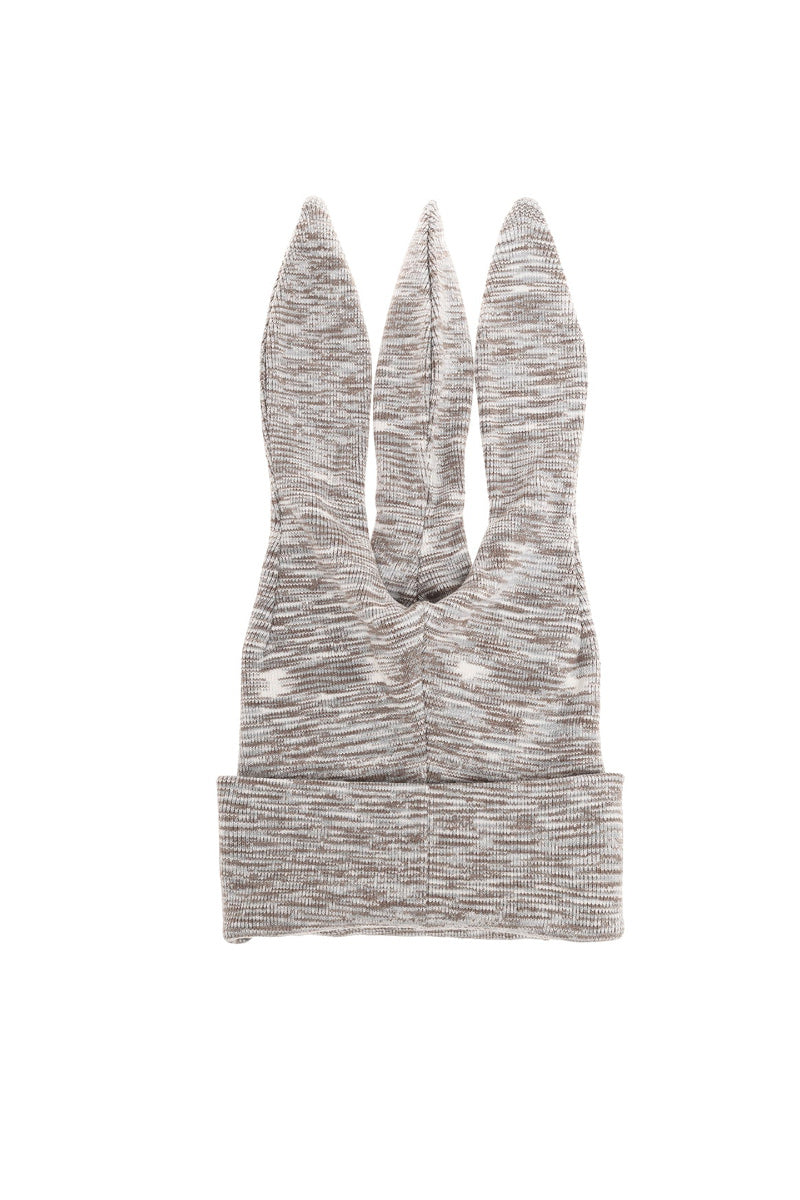 MULTI-WAY 3EAR KNIT BEANIE / MOCHA MARLED