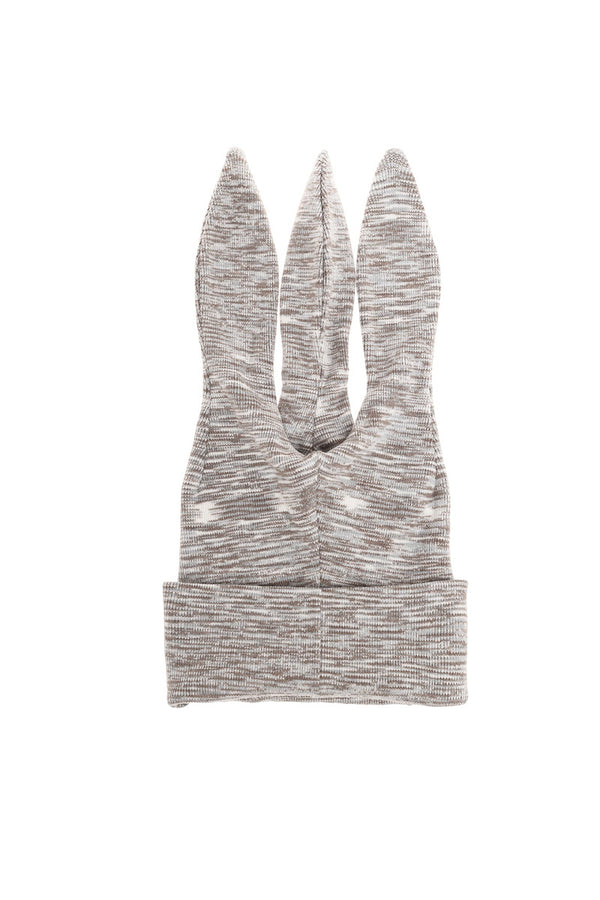 MULTI-WAY 3EAR KNIT BEANIE / MOCHA MARLED