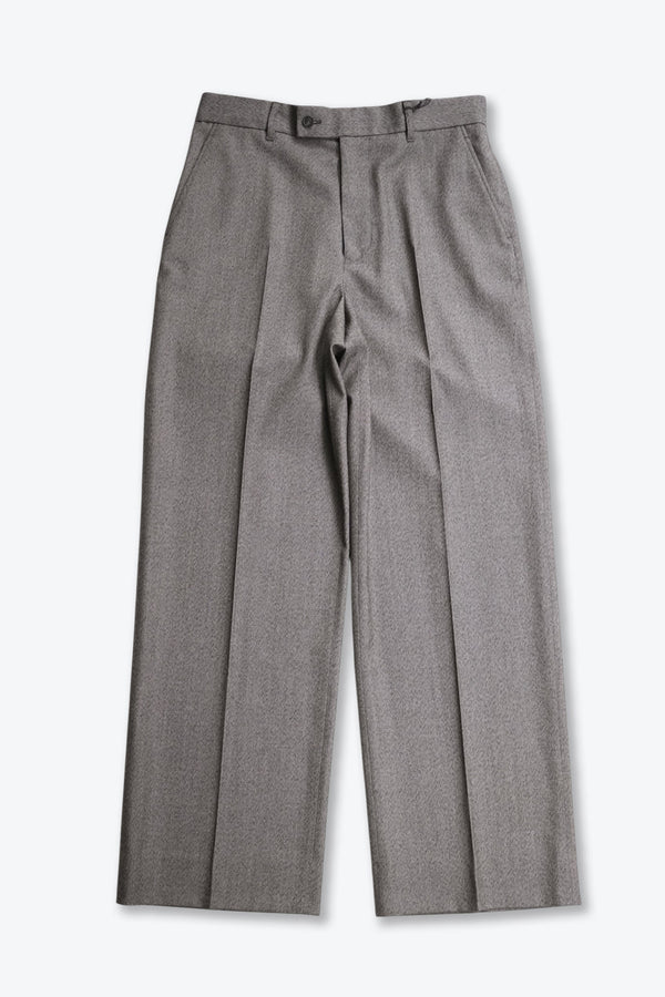 WIDE LEG TAILORED TROUSER DENIM GABADINE / BROWN [神戸店]