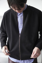 画像をギャラリービューアに読み込む, ZIP CREW NECK CARDIGAN LAMS WOOL PALIN KNITTED / NAVY