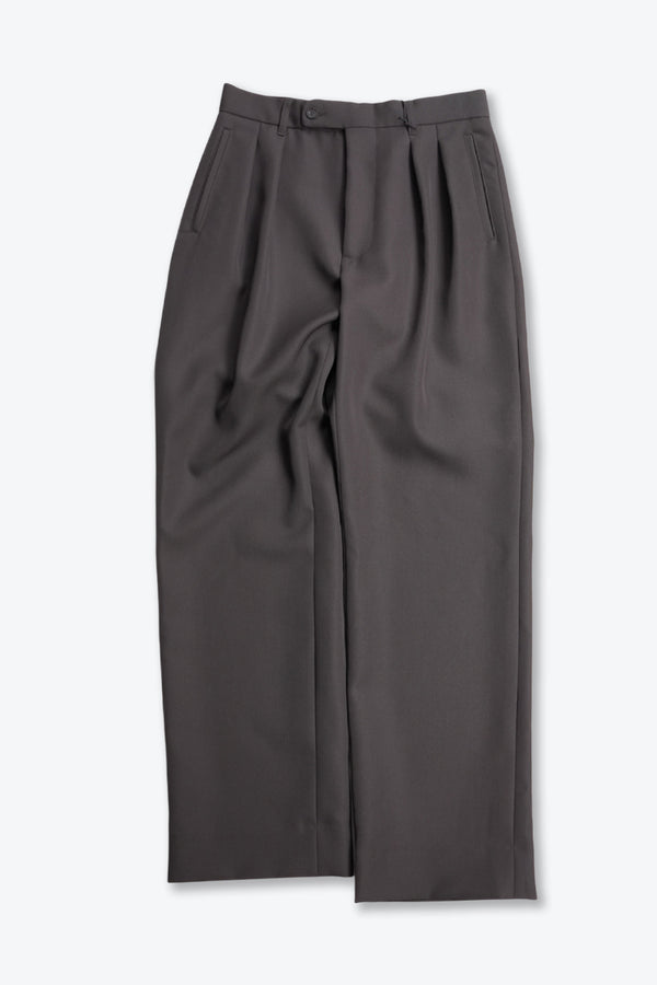 2 PLEATS TROUSER LAMBS WOOL FLANNEL / STONE [Kobe store]