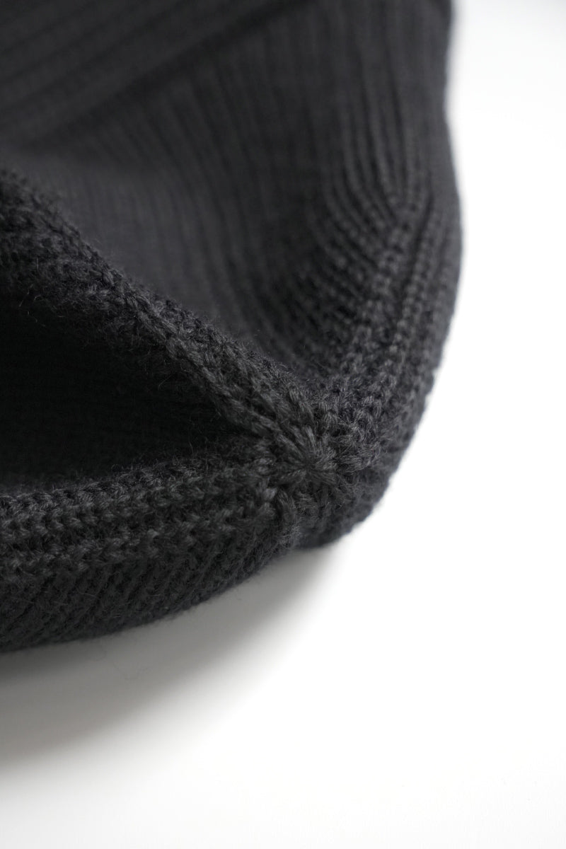 COTTON KNIT BALLOON HAT / BLACK 