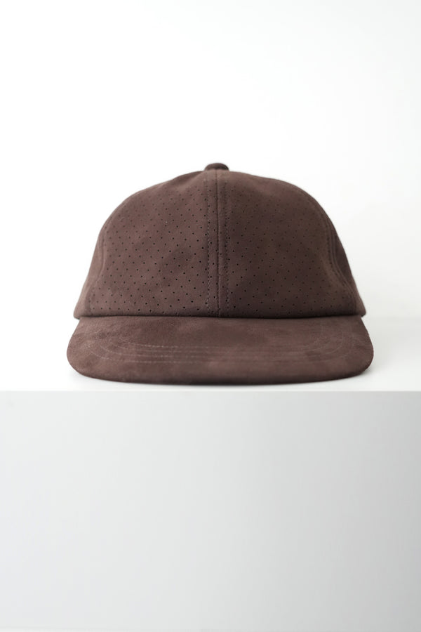 SHEEP SUEDE PUNCHING CAP / BROWN