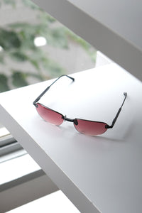 OVAL RIMLESS SUNGLASSES / RED