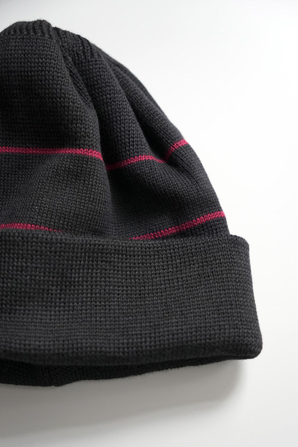 2 LINE MERINO WOOL KNIT / BLACK×WINE