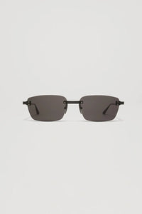 RIMLESS CUBIC SUNGLASSES / BLACK