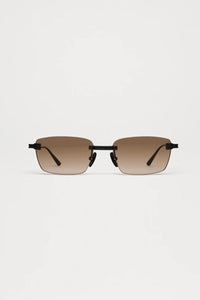 RIMLESS CUBIC SUNGLASSES / BROWN GRADIENT