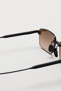 RIMLESS CUBIC SUNGLASSES / BROWN GRADIENT