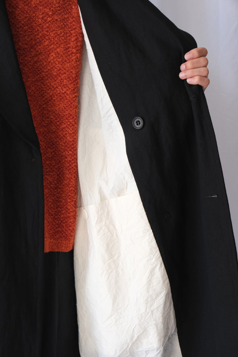 MOON COAT - LIN WOOL / BLACK