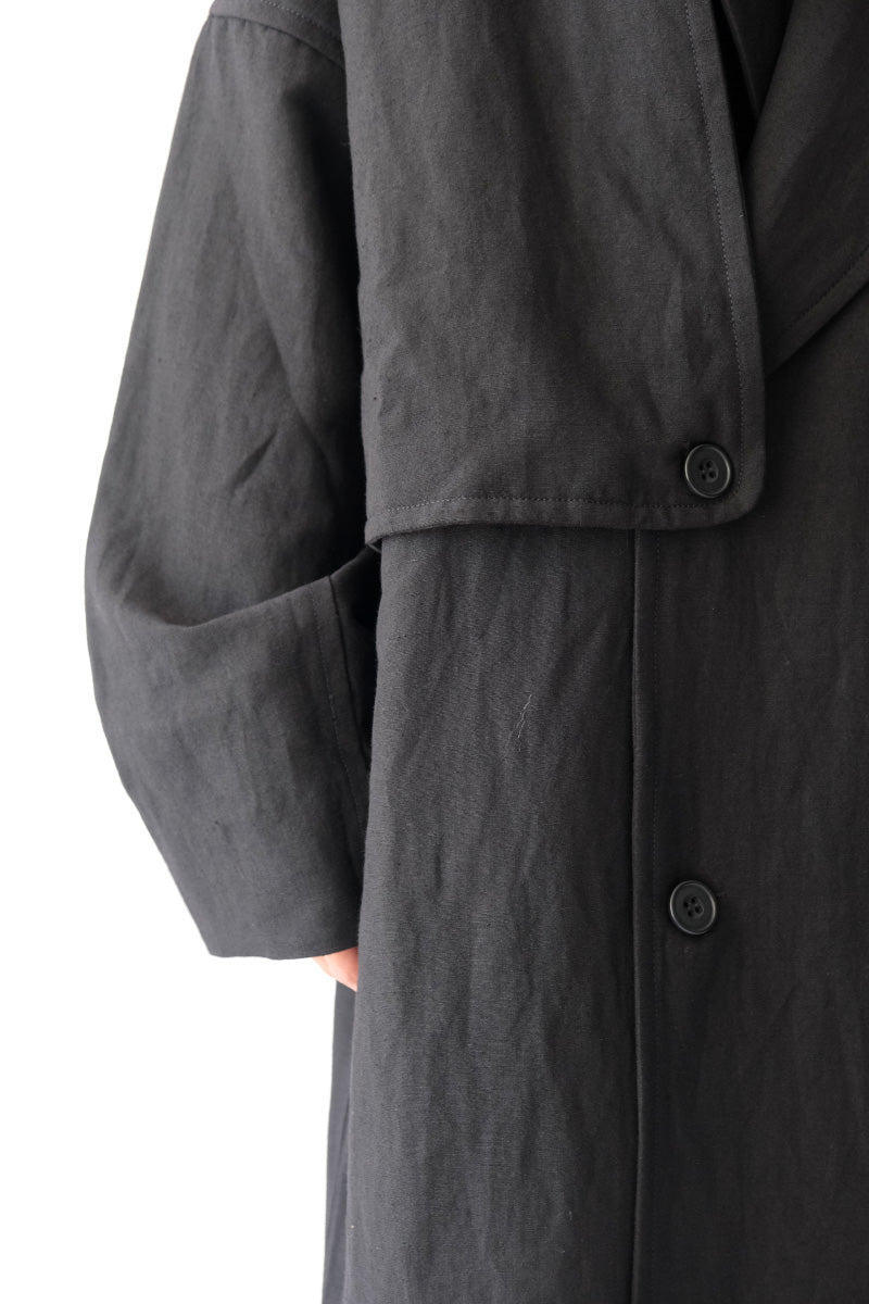 MOON COAT - LIN WOOL / BLACK