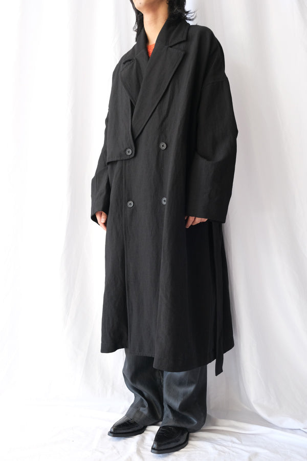 MOON COAT - LIN WOOL / BLACK