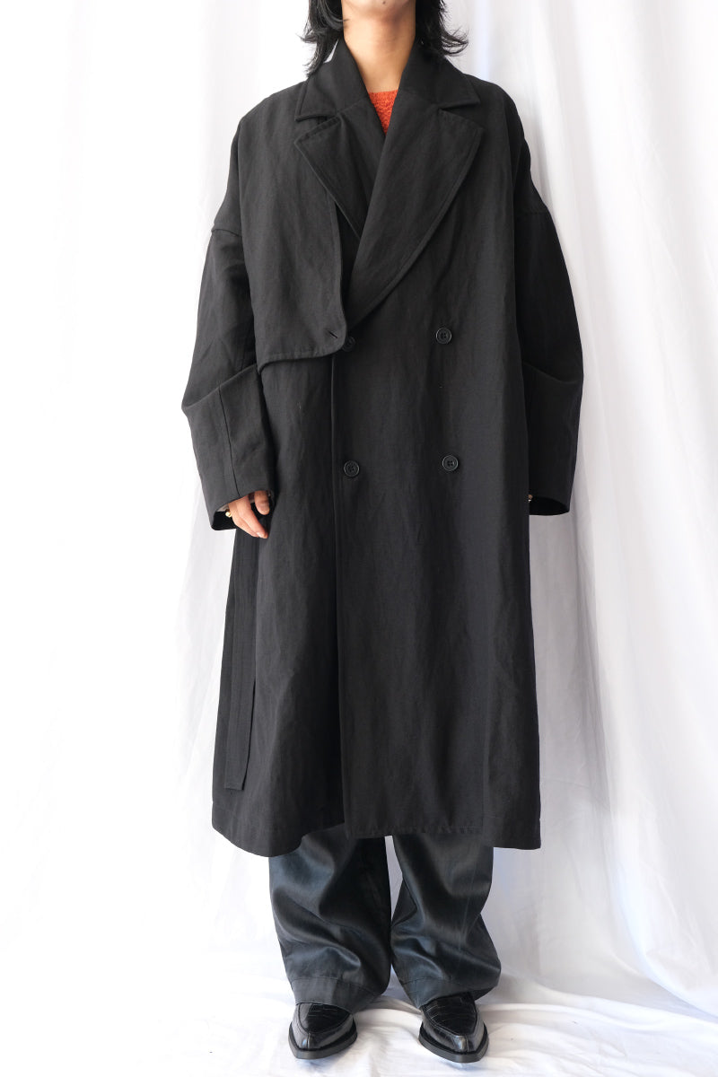 MOON COAT - LIN WOOL / BLACK