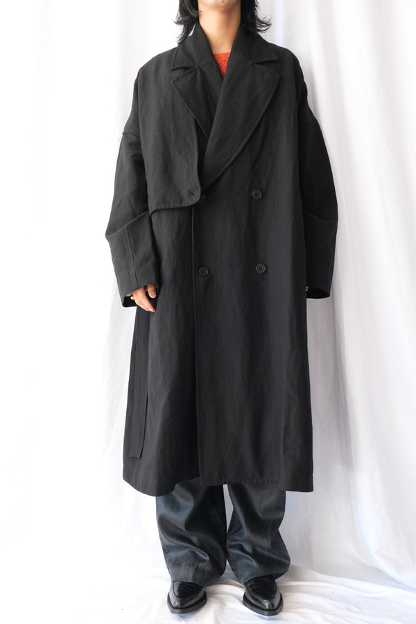 MOON COAT - LIN WOOL / BLACK