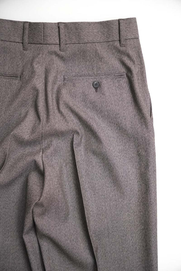 WIDE LEG TAILORED TROUSER DENIM GABADINE / BROWN [神戸店]