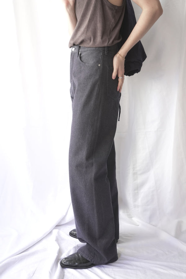 WIDE LEG JEANS COTTON SILK DENIM / INDIGO