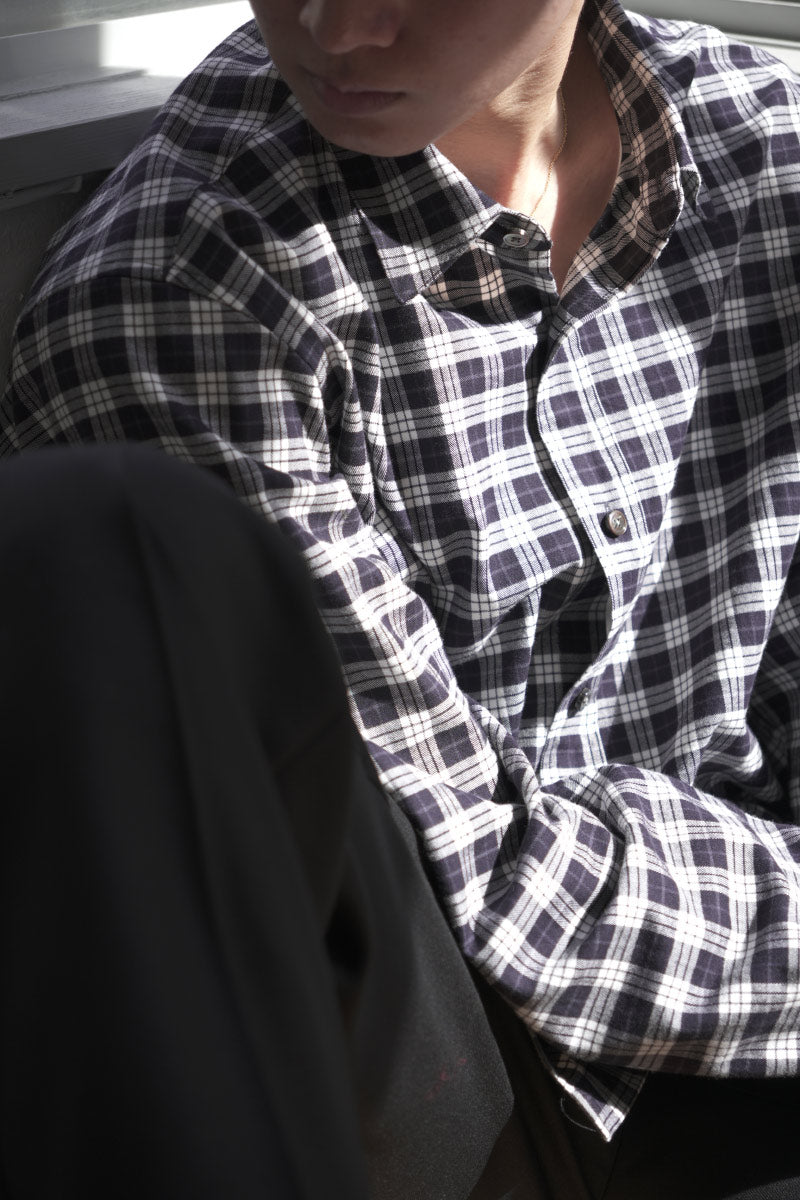 MINIMAL CLASSIC SHIRTS TM MONOCHROME TARTAN / BALCK/WHITE [神戸店]