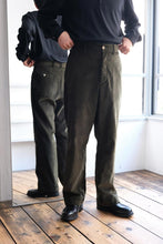 Load image into Gallery viewer, STRAIGHT TROUSERS HIGH DENCE WOOL GABARDINE / PETRO GREEN [Kobe store]