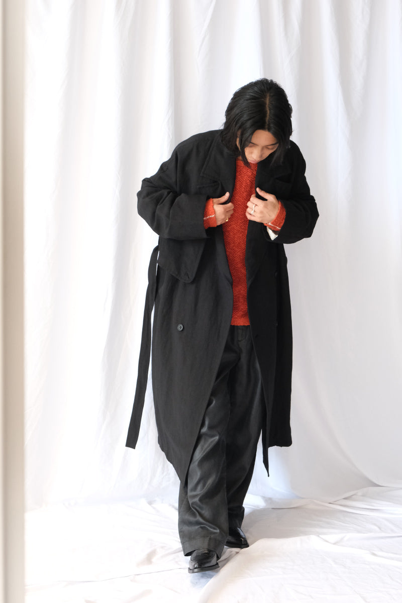 MOON COAT - LIN WOOL / BLACK