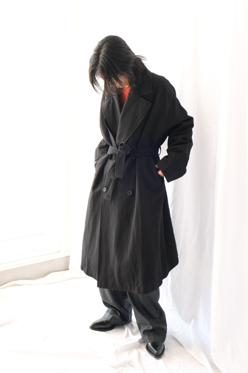 MOON COAT - LIN WOOL / BLACK