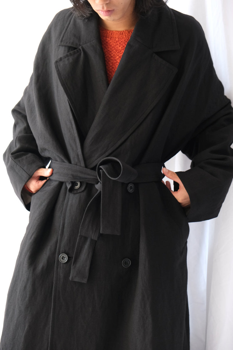 MOON COAT - LIN WOOL / BLACK