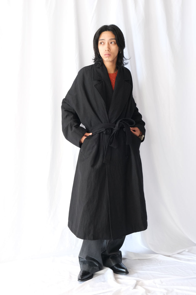 MOON COAT - LIN WOOL / BLACK