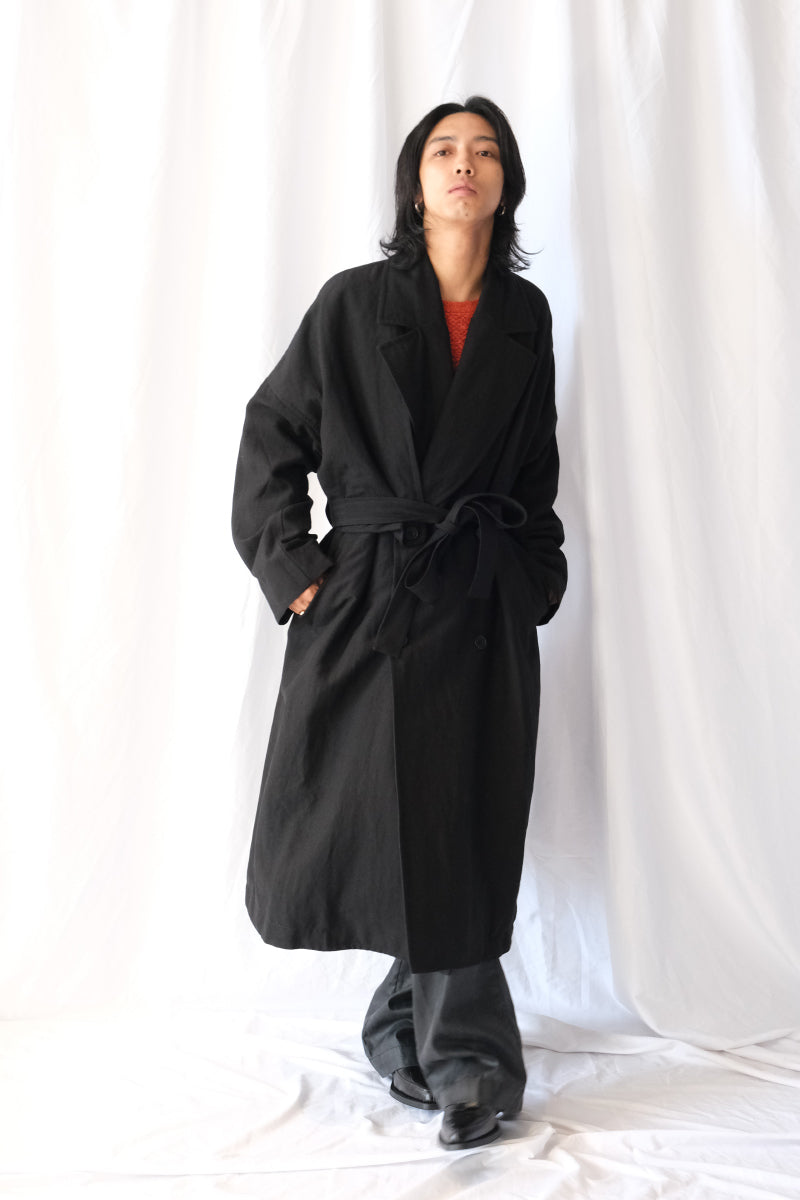 MOON COAT - LIN WOOL / BLACK
