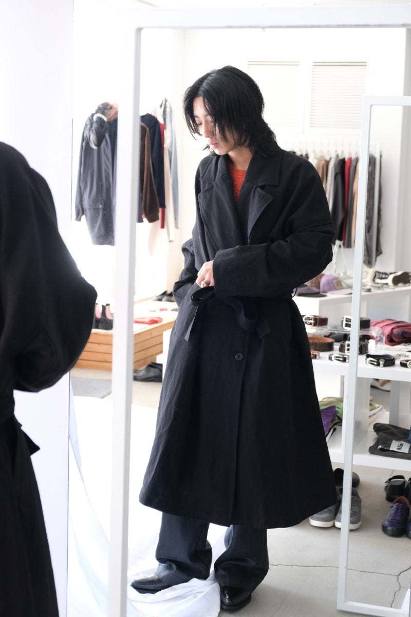 MOON COAT - LIN WOOL / BLACK