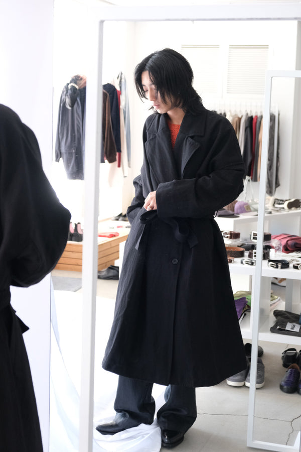 MOON COAT - LIN WOOL / BLACK