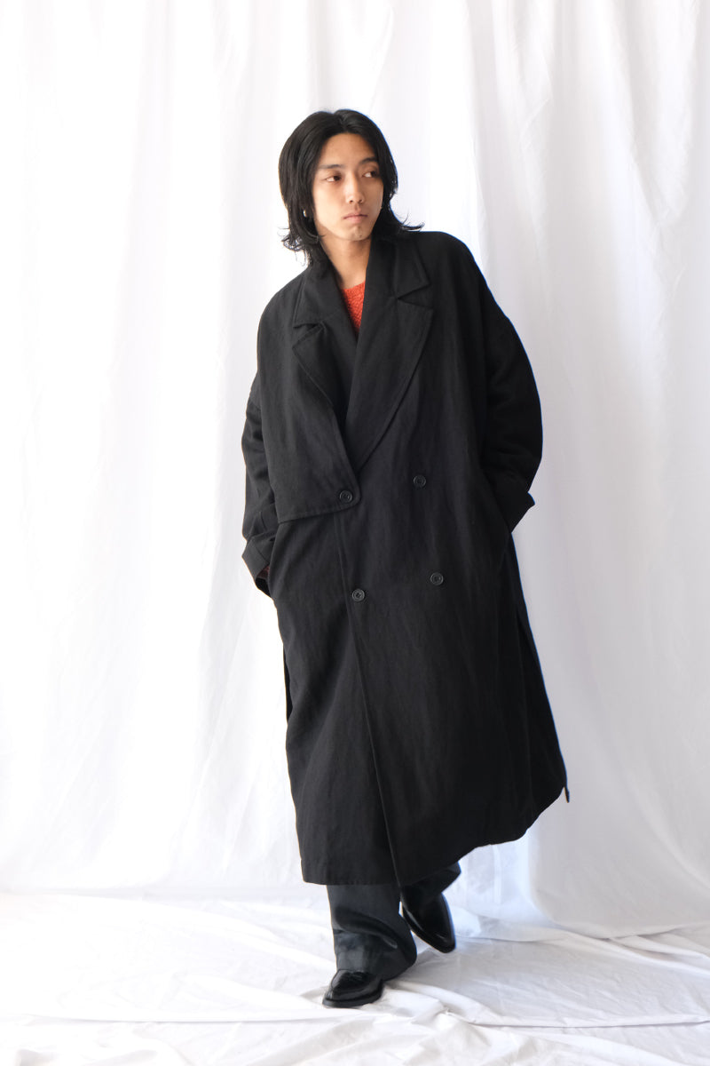MOON COAT - LIN WOOL / BLACK
