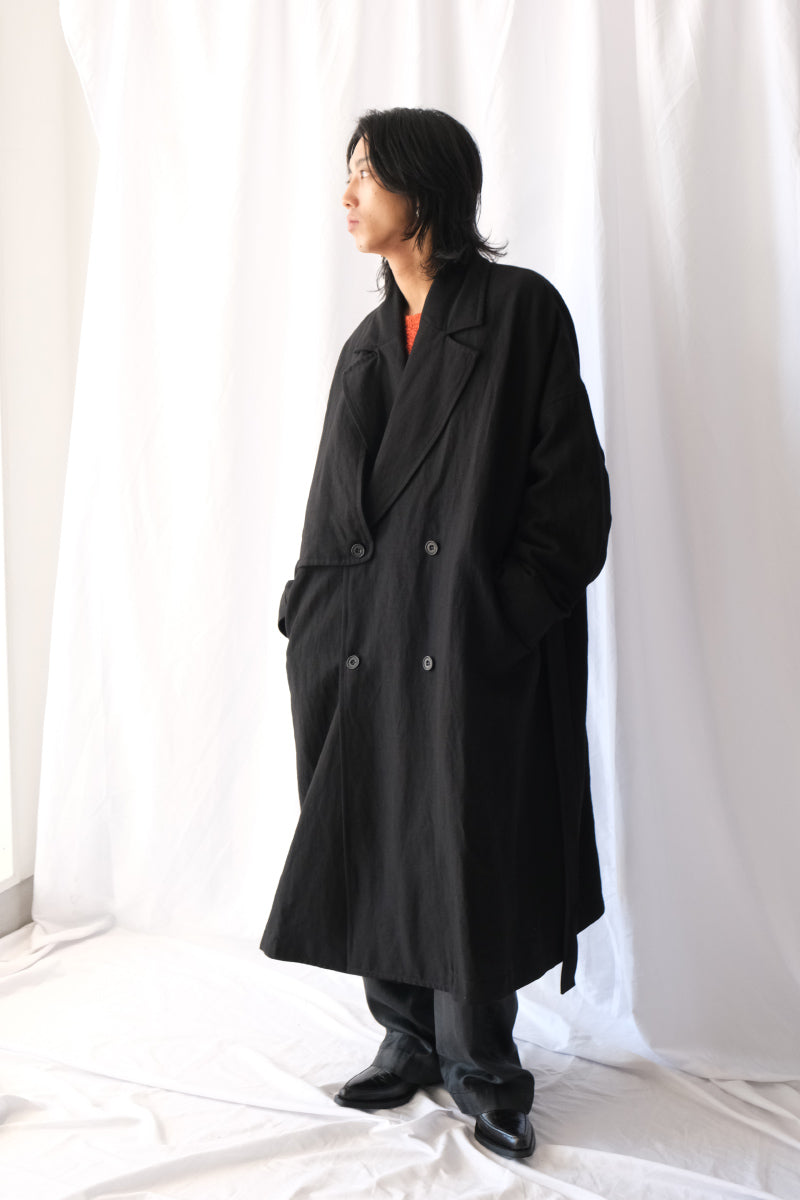 MOON COAT - LIN WOOL / BLACK